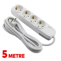 4 LÜ TOPRAKSIZ GRUP PRİZ 5 MT  ( LARA ) 1